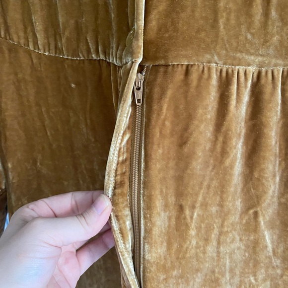 Gold Reformation Silk Velvet Jumpsuit - Picture 4 of 5